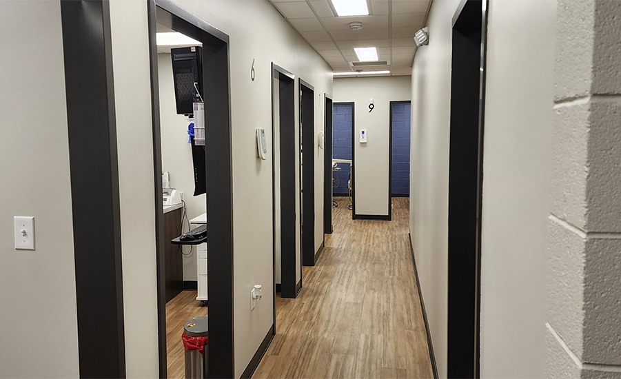 Cozy dental office seating area