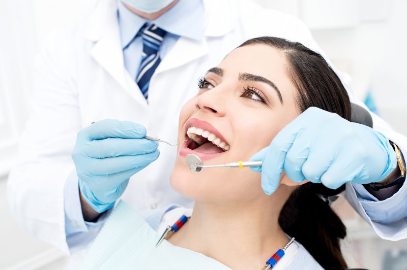 patient during dental checkup